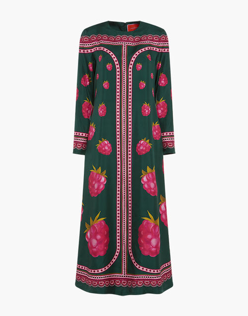 La DoubleJ Long Sleeve Swing Dress Lampone Placée Emerald DRE0231SIL006FMB06GR04