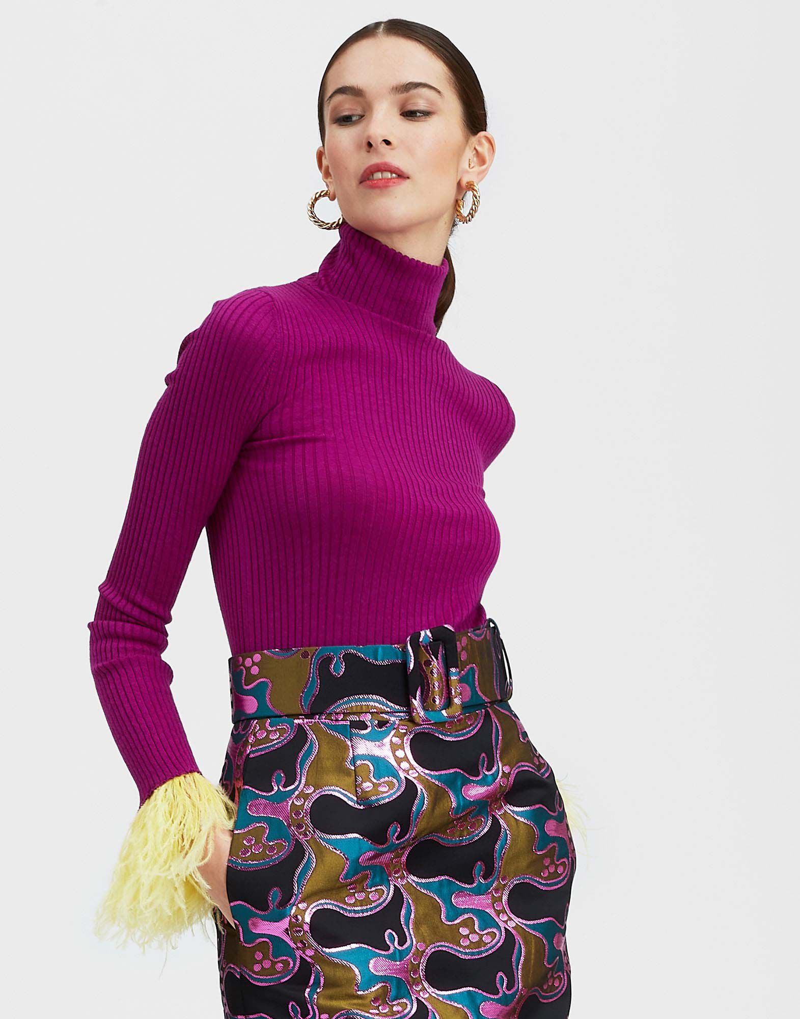 La DoubleJ High Kick Top Purple PUL0167KNI100VA218PU01