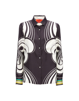 La DoubleJ Boy Shirt &#40;Plac&eacute;e&#41; Rainbow Swirl B&amp;W Plac&eacute;e SHI0040SIL006RAS0001
