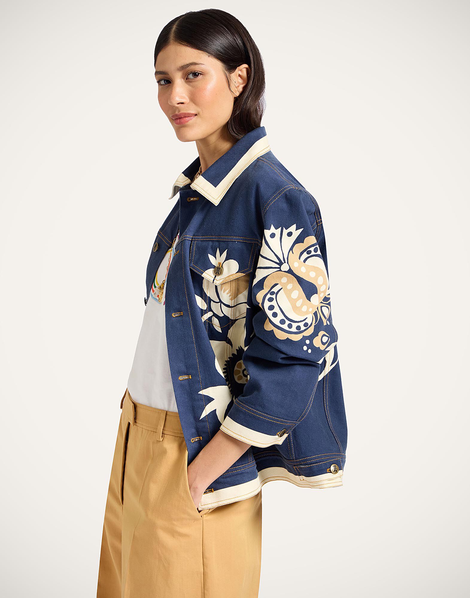 La DoubleJ JJ Jean Jacket Selva Plac&eacute;e Blue JAC0070DEN001SEL07BU03