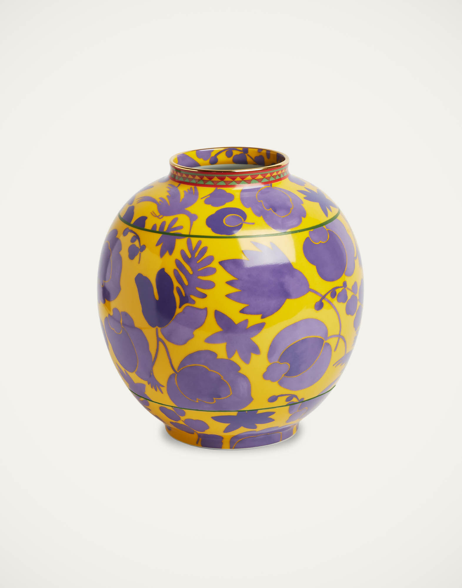 La DoubleJ Bubble Vase Wildbird Yellow & Purple VAS0003CER001CER23YE02