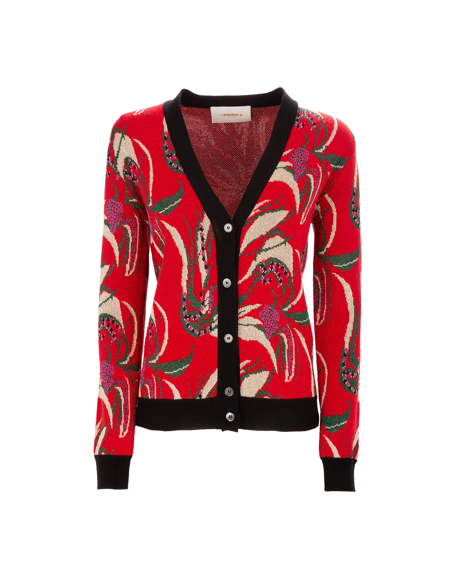 LaDoubleJ Cardigan Windy Flowers Rosso PUL0016KNI011WIN0001