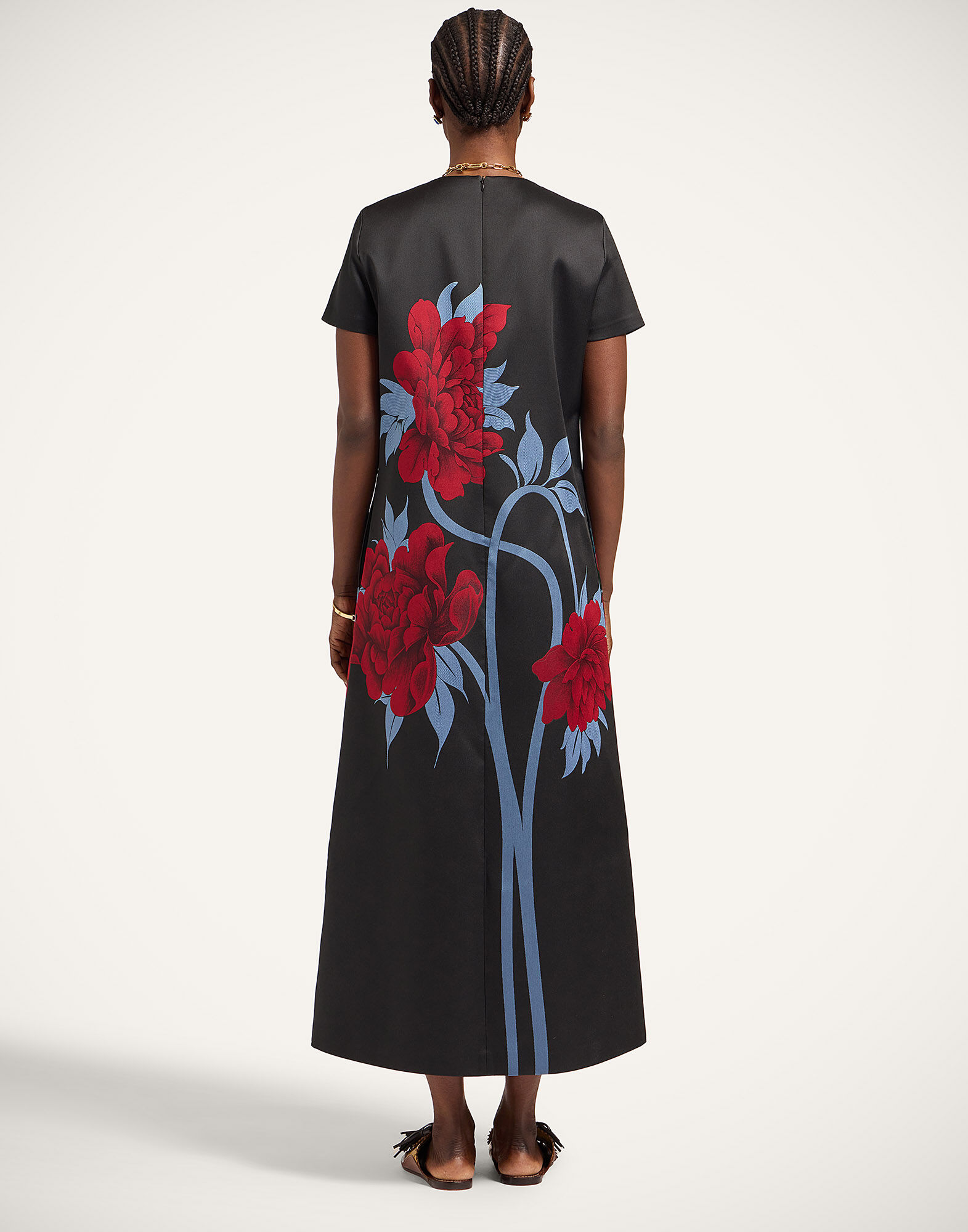 La DoubleJ Swing Dress Peonies Blue DRE0001JCQ135PEO09BU03