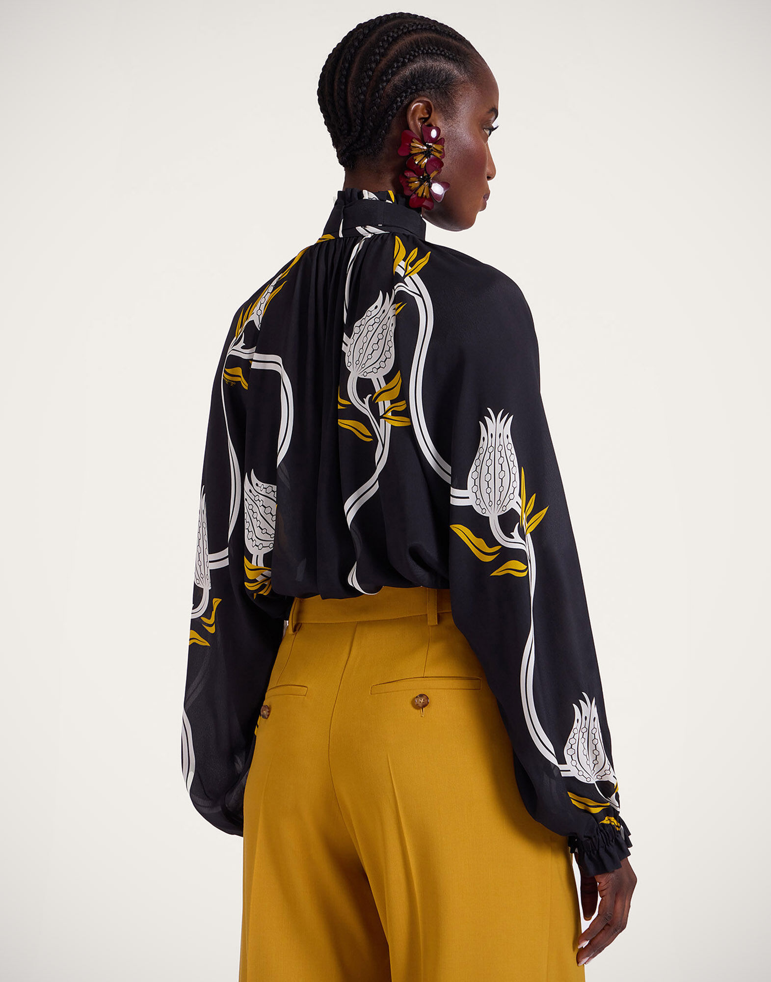 La DoubleJ Cerere Blouse Melograno Black & White SHI0120VIS019MEL01BL03