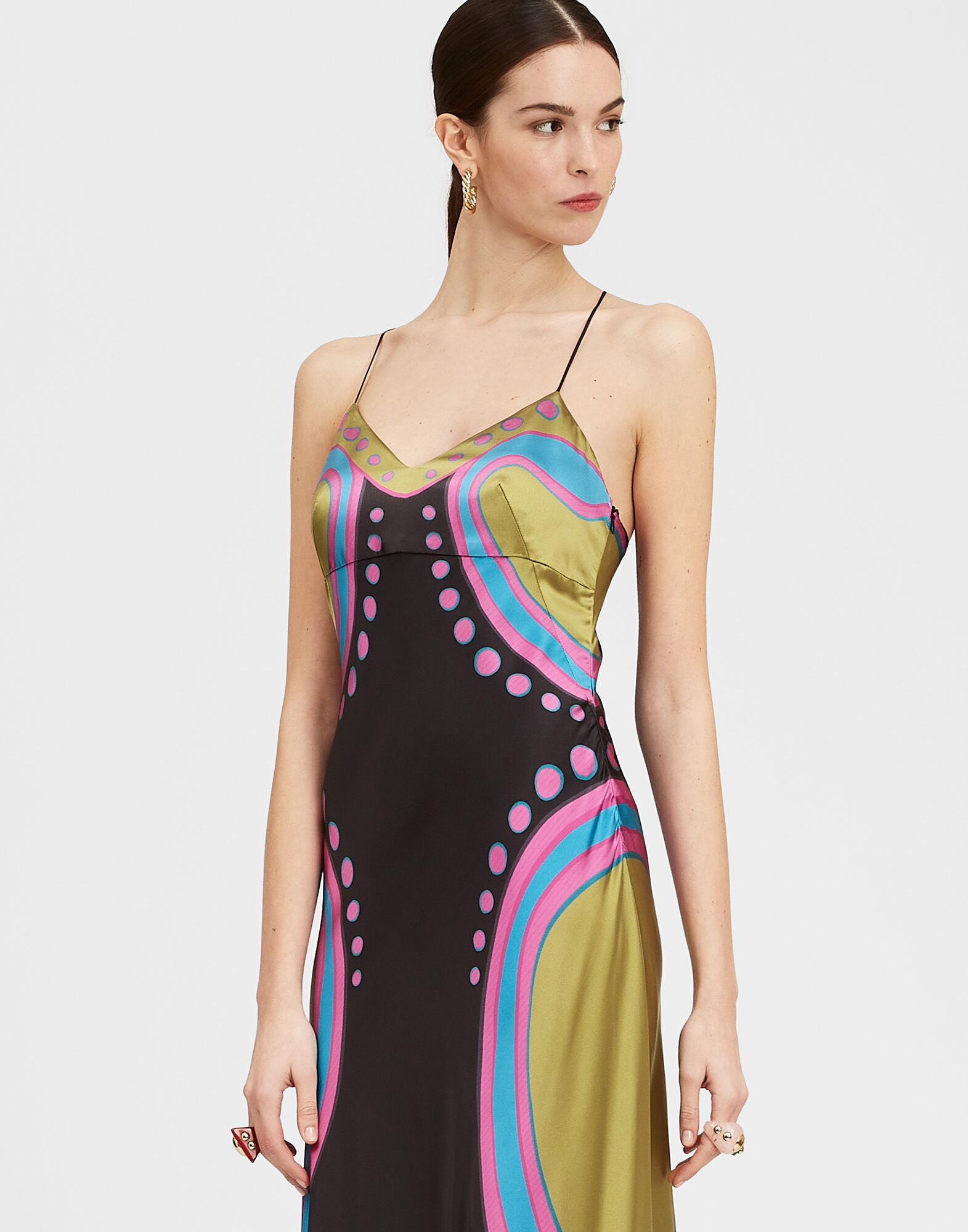 La DoubleJ Eros Slip Dress Spritz Plac&eacute;e Black DRE0651VIS013SPR04BL01