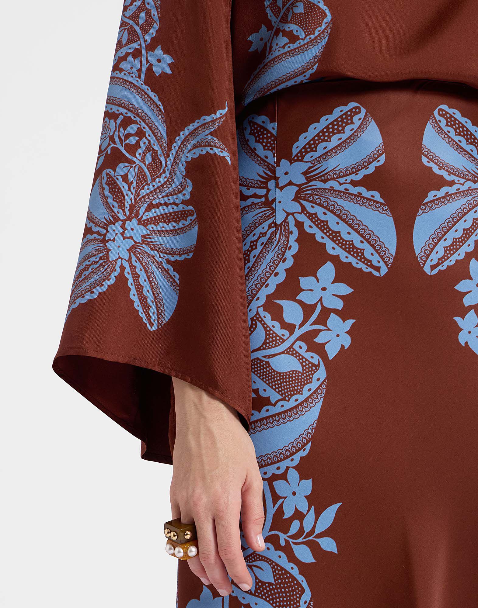 La DoubleJ Sleek Skirt Signoria Plac&eacute;e Brown SKI0127VIS024SIG01BR11