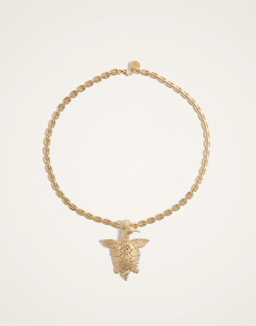 La DoubleJ Turtlair Necklace 24K Gold Plate NEC0057BRA003SOLIDYE05