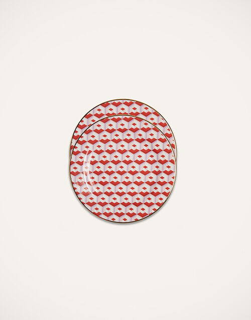 La DoubleJ Dessert Plate Set of 2 Cubi Rosso DIS0048CER001CUB0005