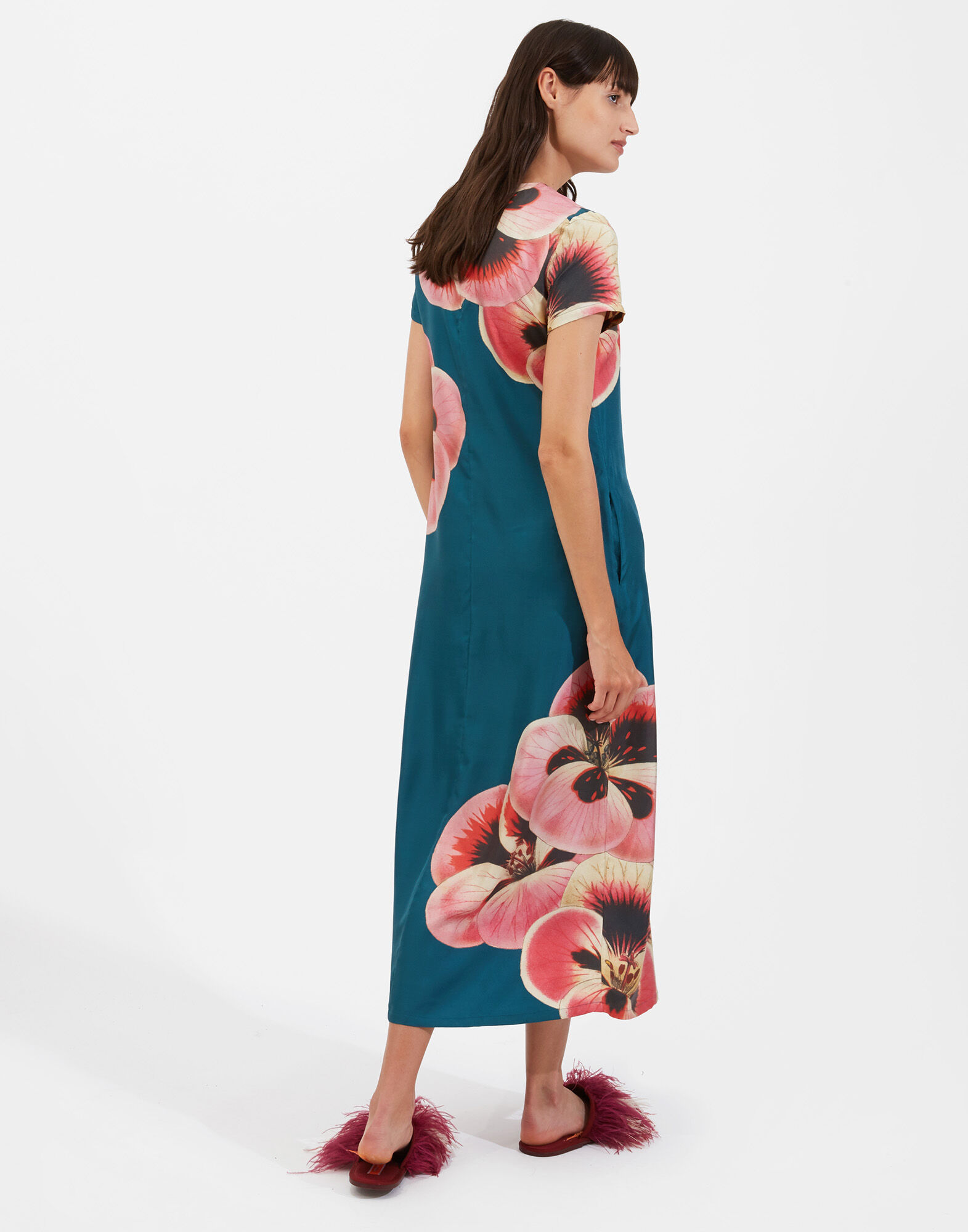 La DoubleJ Swing Dress Giga Pansy Plac&eacute;e DRE0128SIL006PAN0004