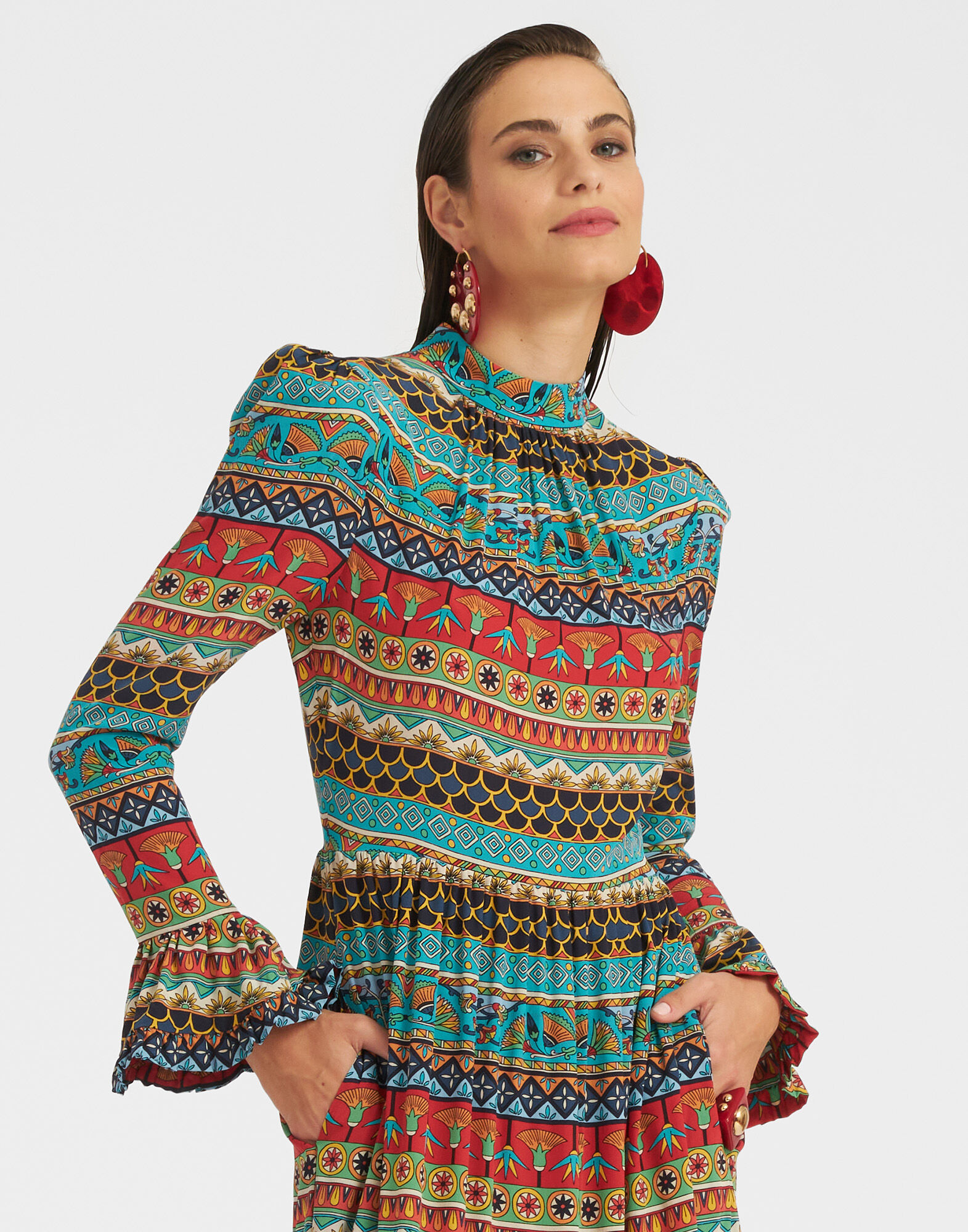 La DoubleJ Visconti Dress Giza Turquoise DRE0041CRE001GIZ01BU08