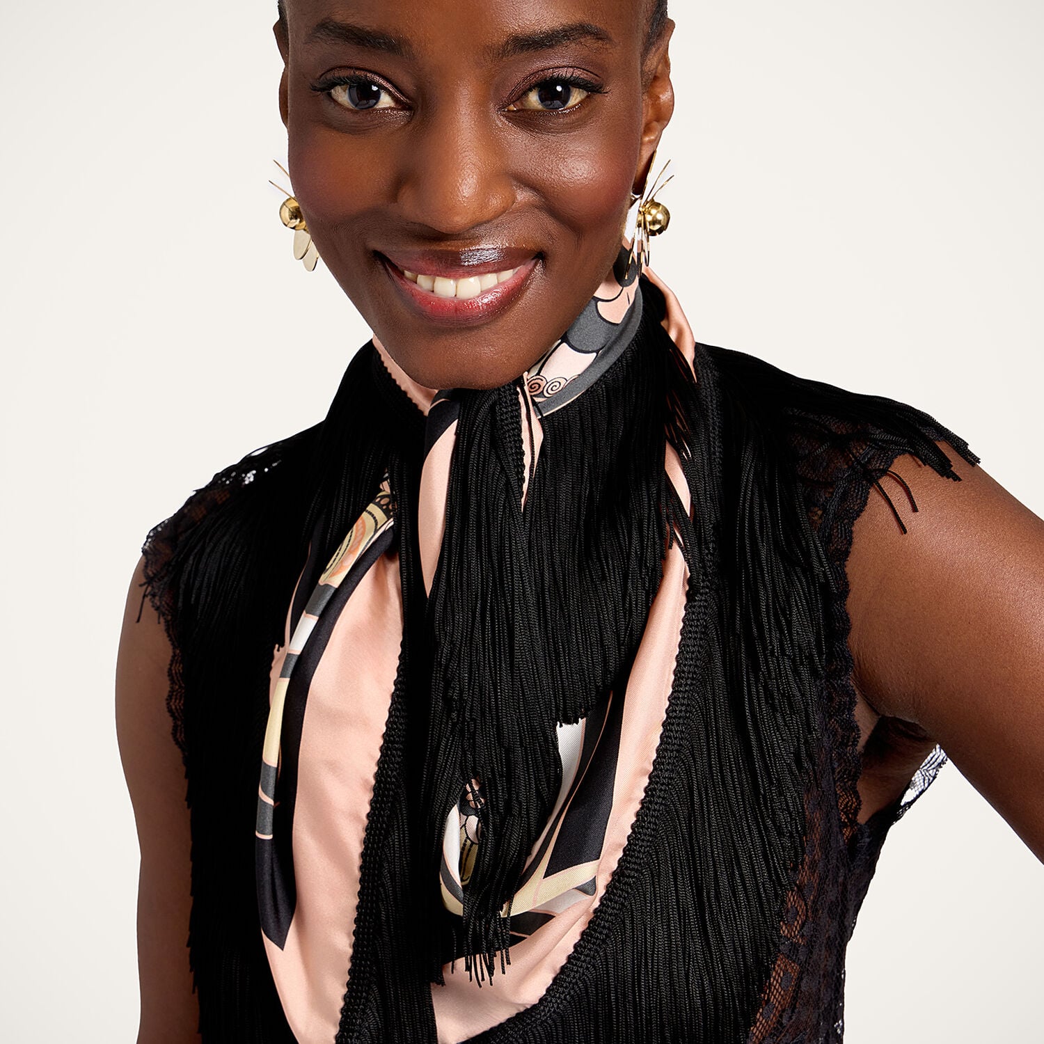 La Double J Reversible Fringe Foulard 90