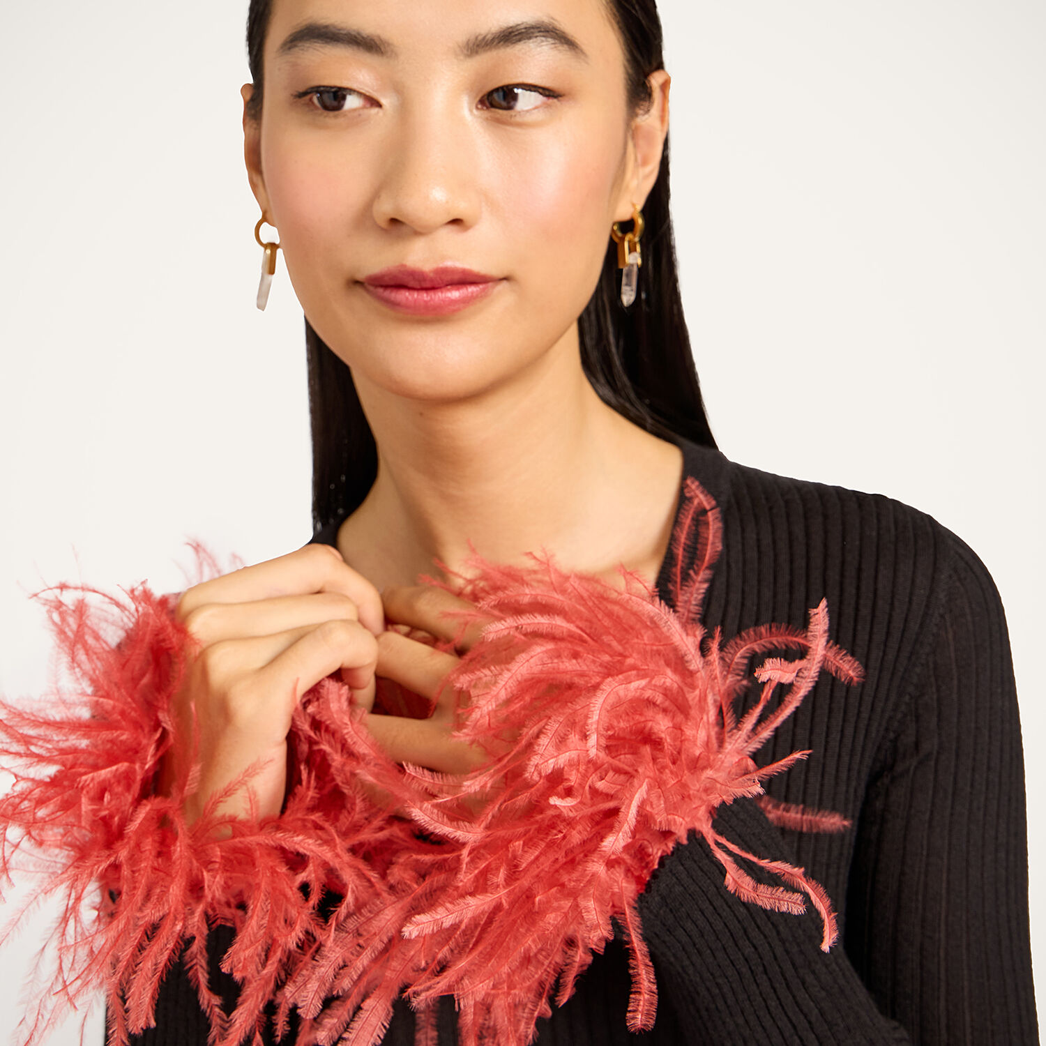 La Doublej V-neck High Kick Top In Solid Black