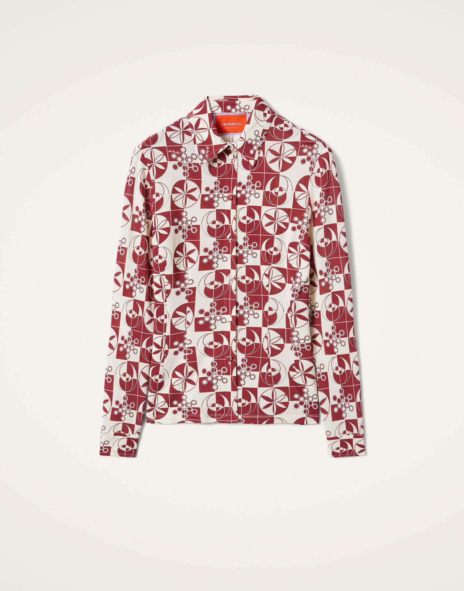 La DoubleJ Fitted Shirt Eclipse Burgundy SHI0116JER027ECL01RE02