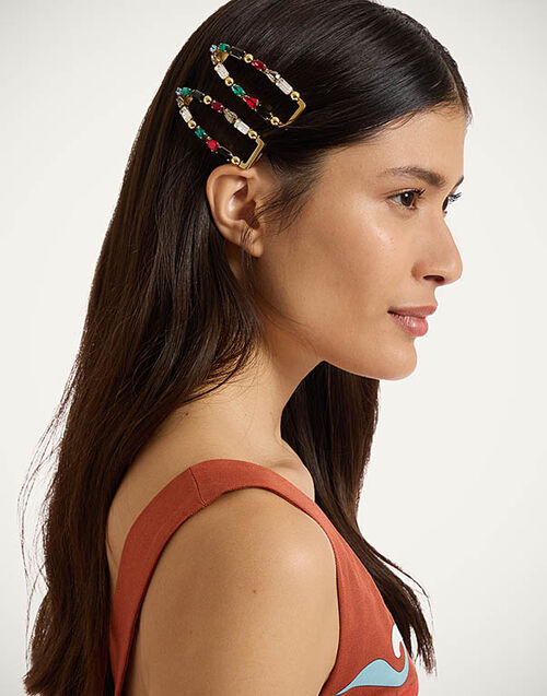 La DoubleJ Crystals Hair Clip Solid Red CLI0003BRA005SOLIDRE01