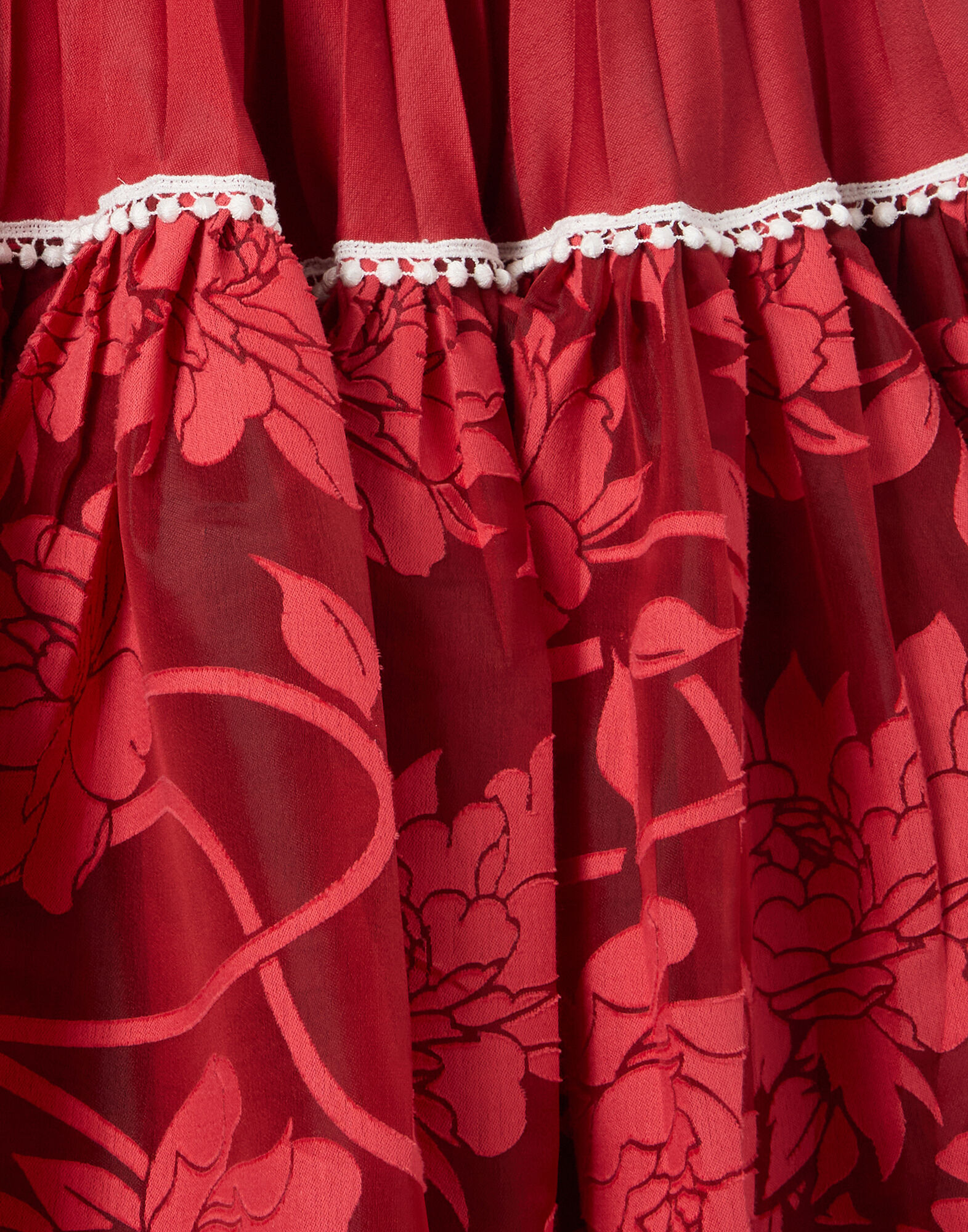 La DoubleJ Countess Skirt Solid Red SKI0188COT092SOLIDRE01