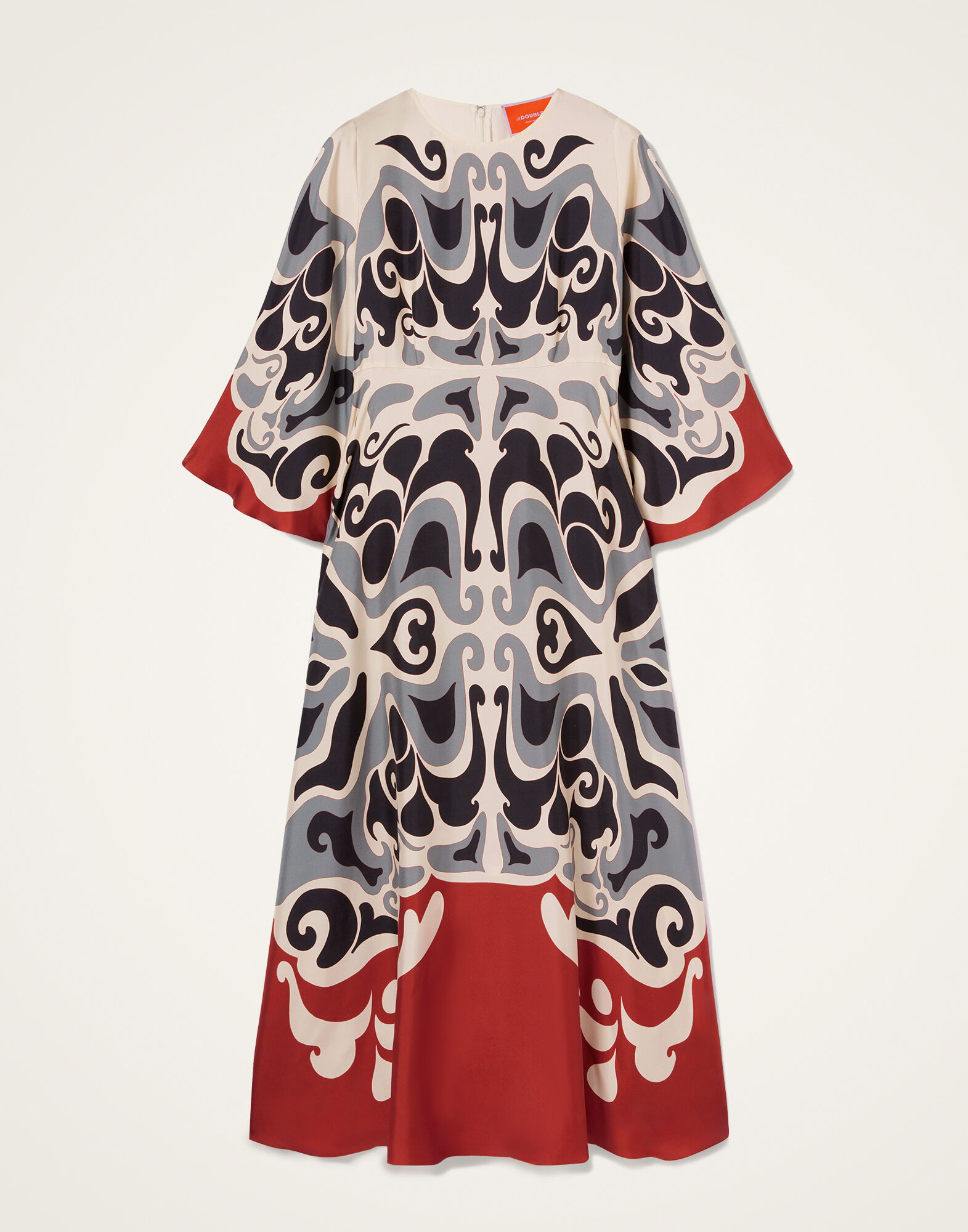 La DoubleJ Long Sorella Dress Phoenix Plac&eacute;e Ivory DRE0923SIL006PHO01WH04