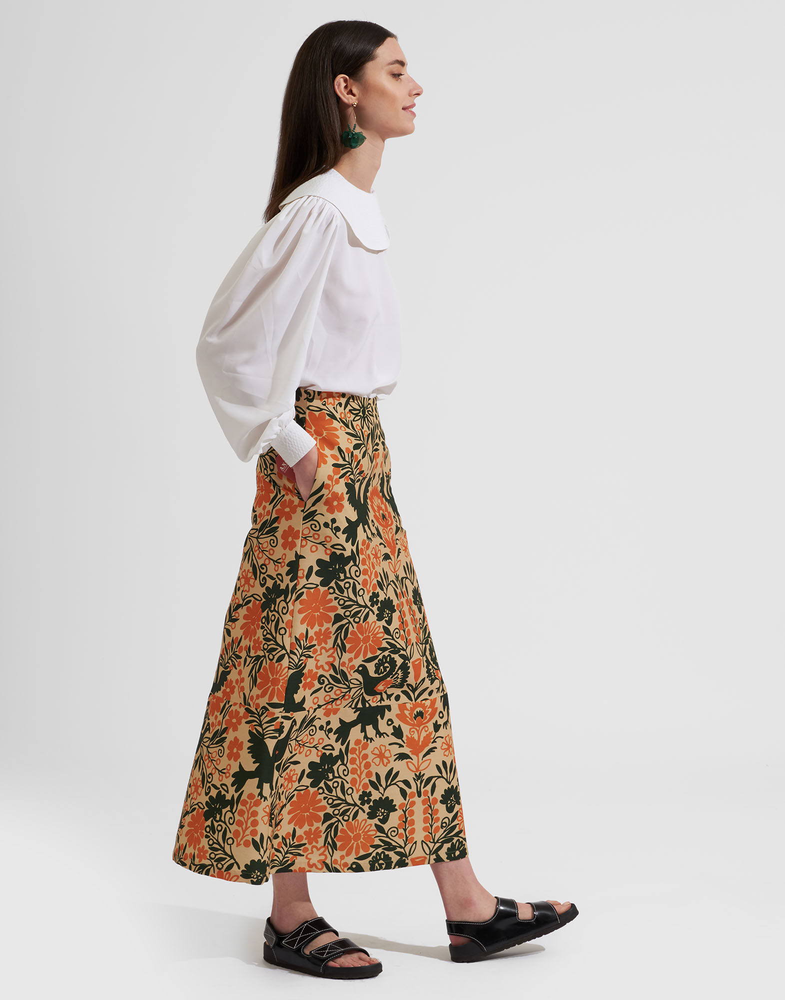 A-Long Skirt in Forest for Women | La DoubleJ US