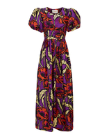 LaDoubleJ Persephone Dress Big Blooms Viola DRE0175SIL001PFI0004