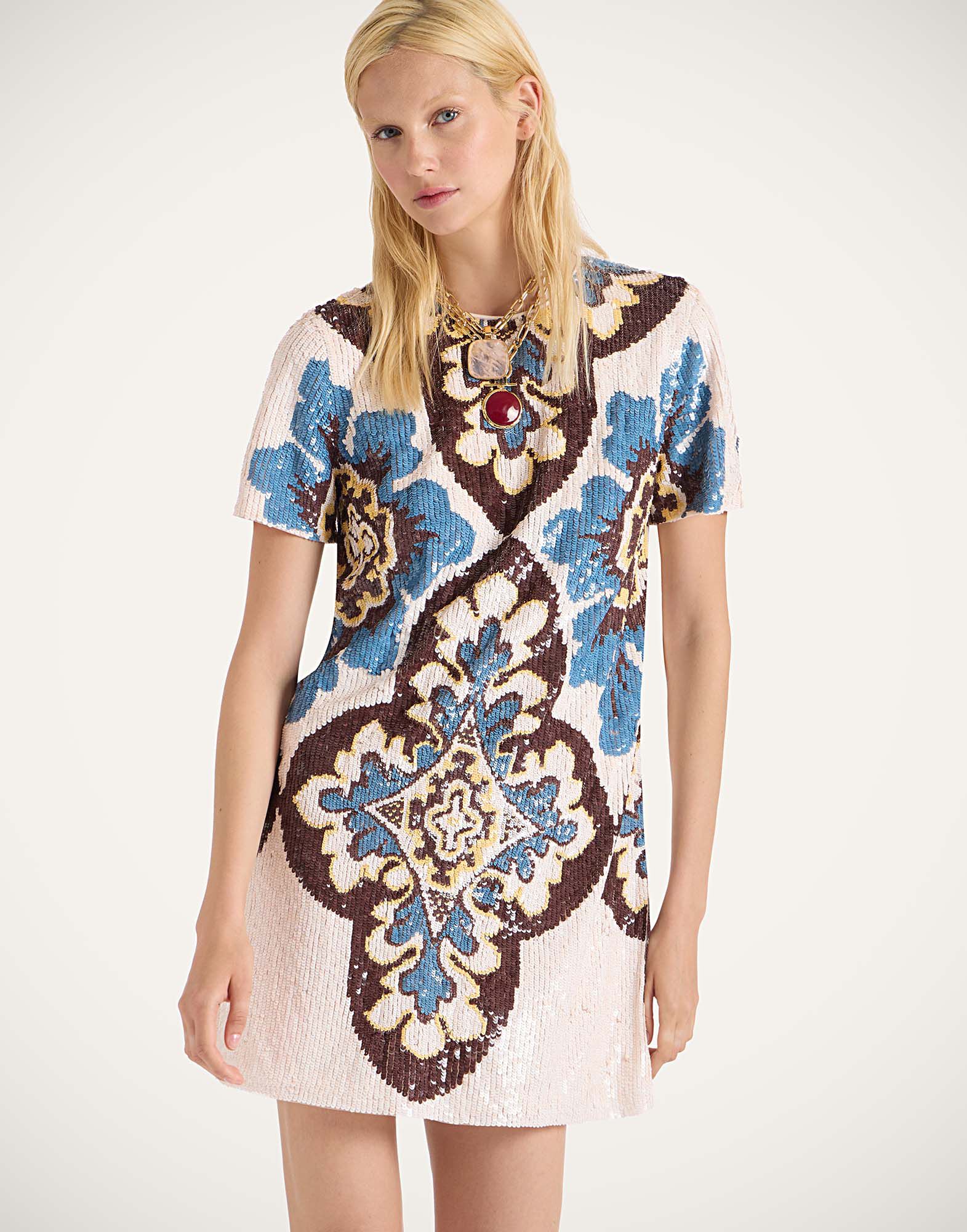 La DoubleJ Super Mini Swing Dress Palazzo Chocolate DRE0934PAI008PAL09BR07