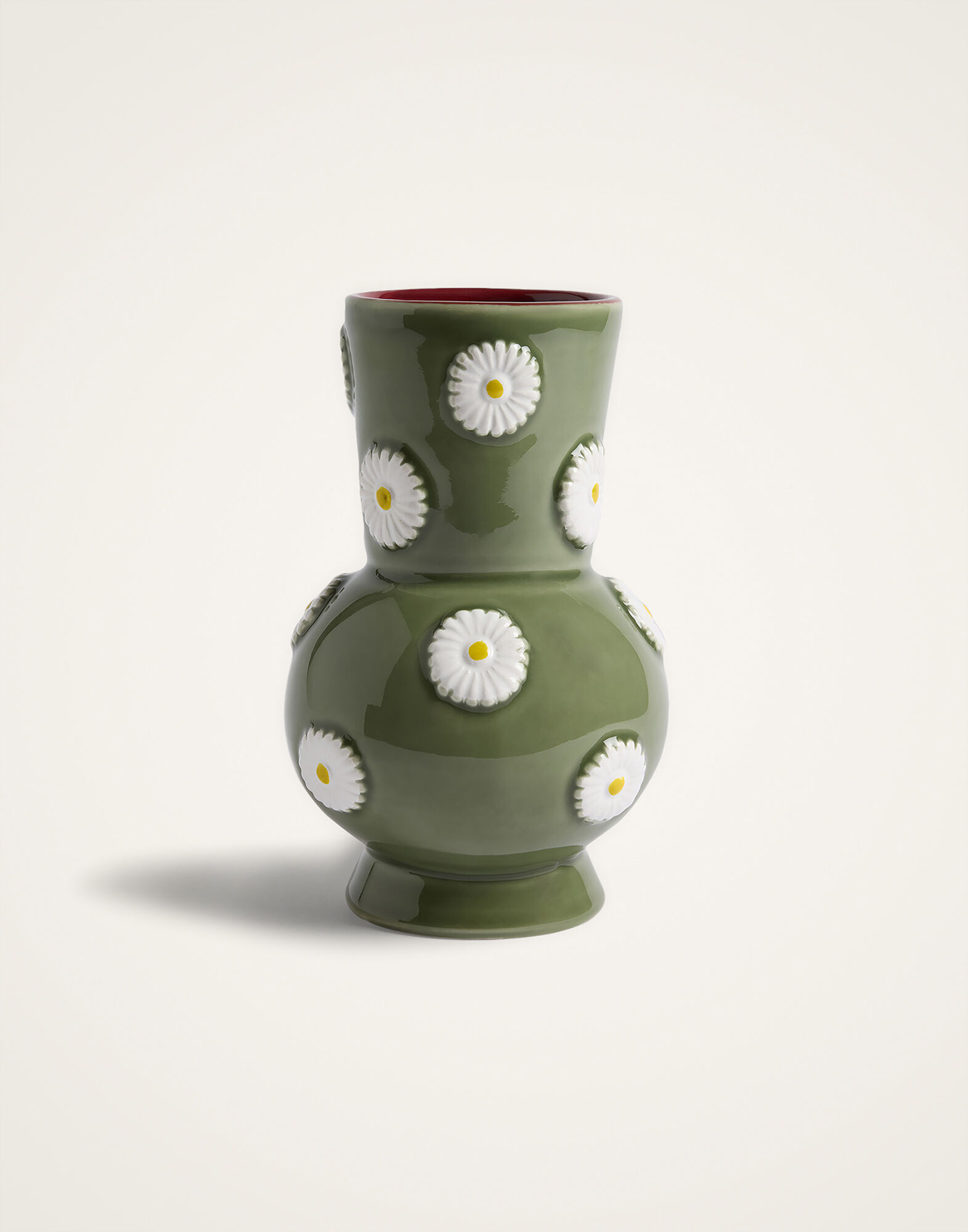 La DoubleJ Small Daisy Vase Margherita Pistachio VAS0031CER004MRG01GR10