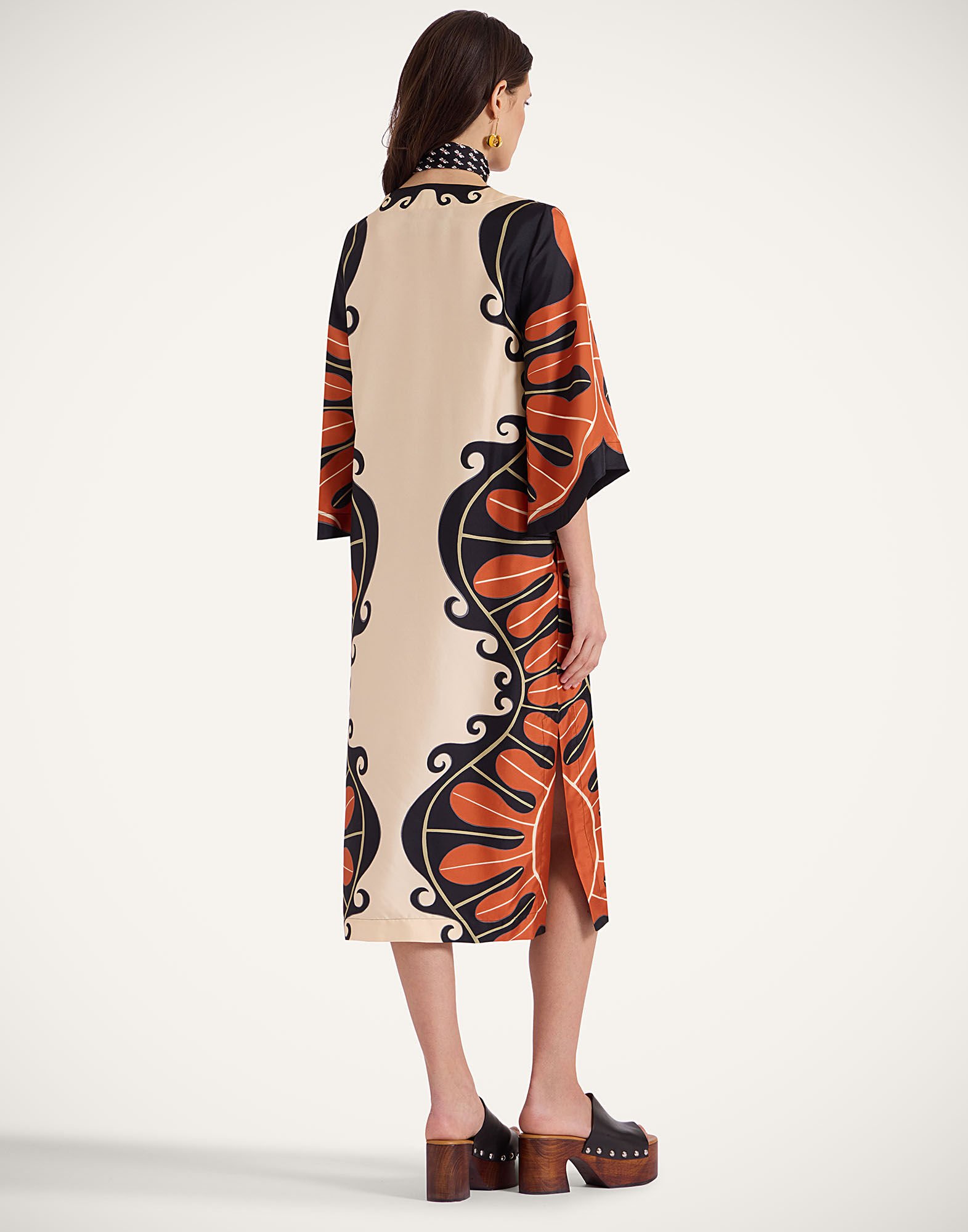 La DoubleJ The Kaftan Pacific Plac&eacute;e Dark Orange DRE0564SIL001PCF03OR03