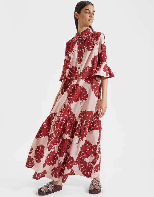 LaDoubleJ Artemis Dress Monstera Rosa DRE0176COT001MON0002