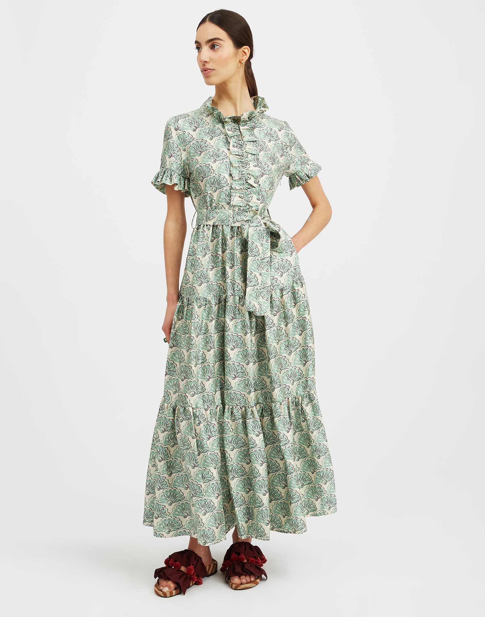 La DoubleJ Long And Sassy Dress Fans Mint DRE0017SIL001FAN01GR11