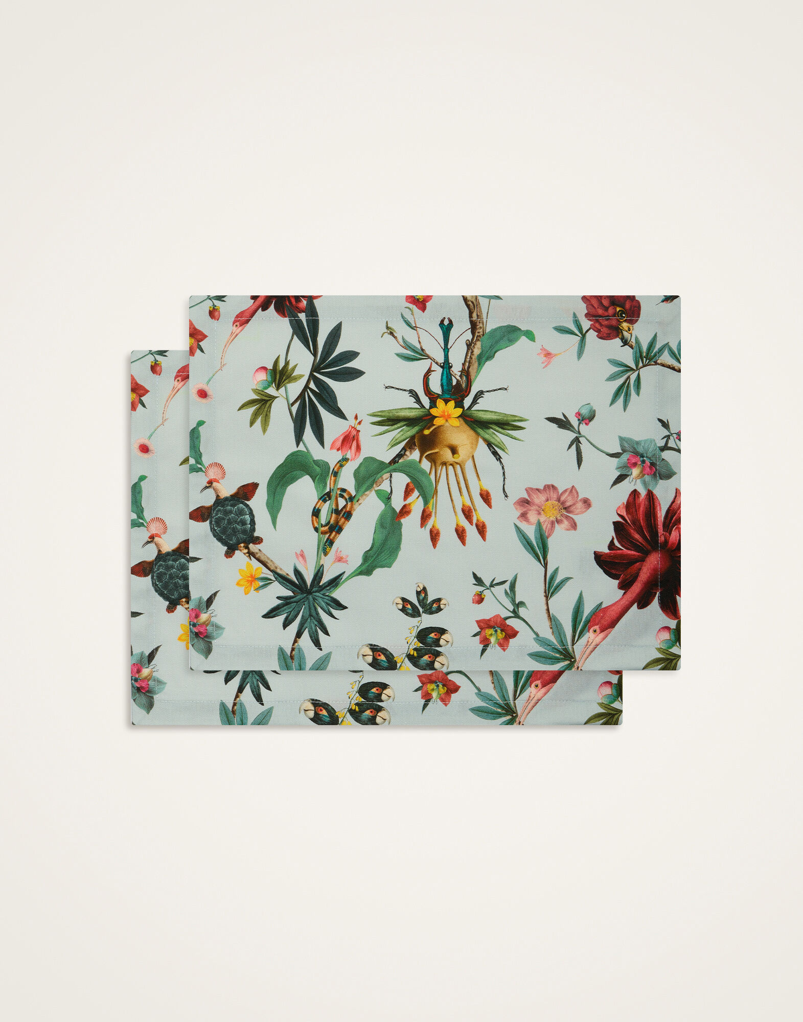 La DoubleJ Placemats Set Of 2 Fantastic Creatures Light Blue PMT0026COT073FCR01BU01