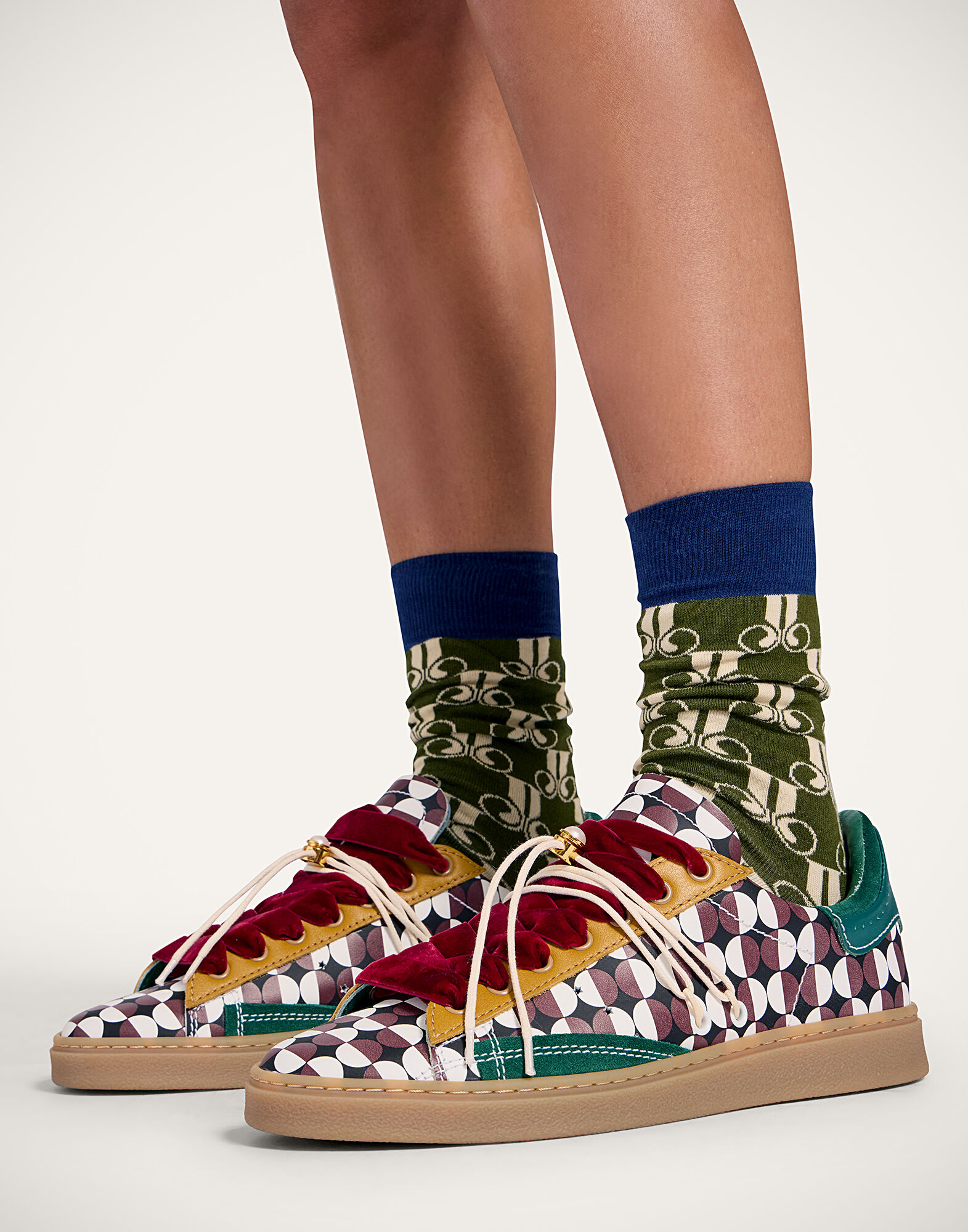 La DoubleJ All Time Socks La DoubleJ Monogram Military Green SOC0016COT083DJM01GR12