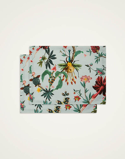 La DoubleJ Placemats Set Of 2 Fantastic Creatures Light Blue PMT0026COT073FCR01BU01