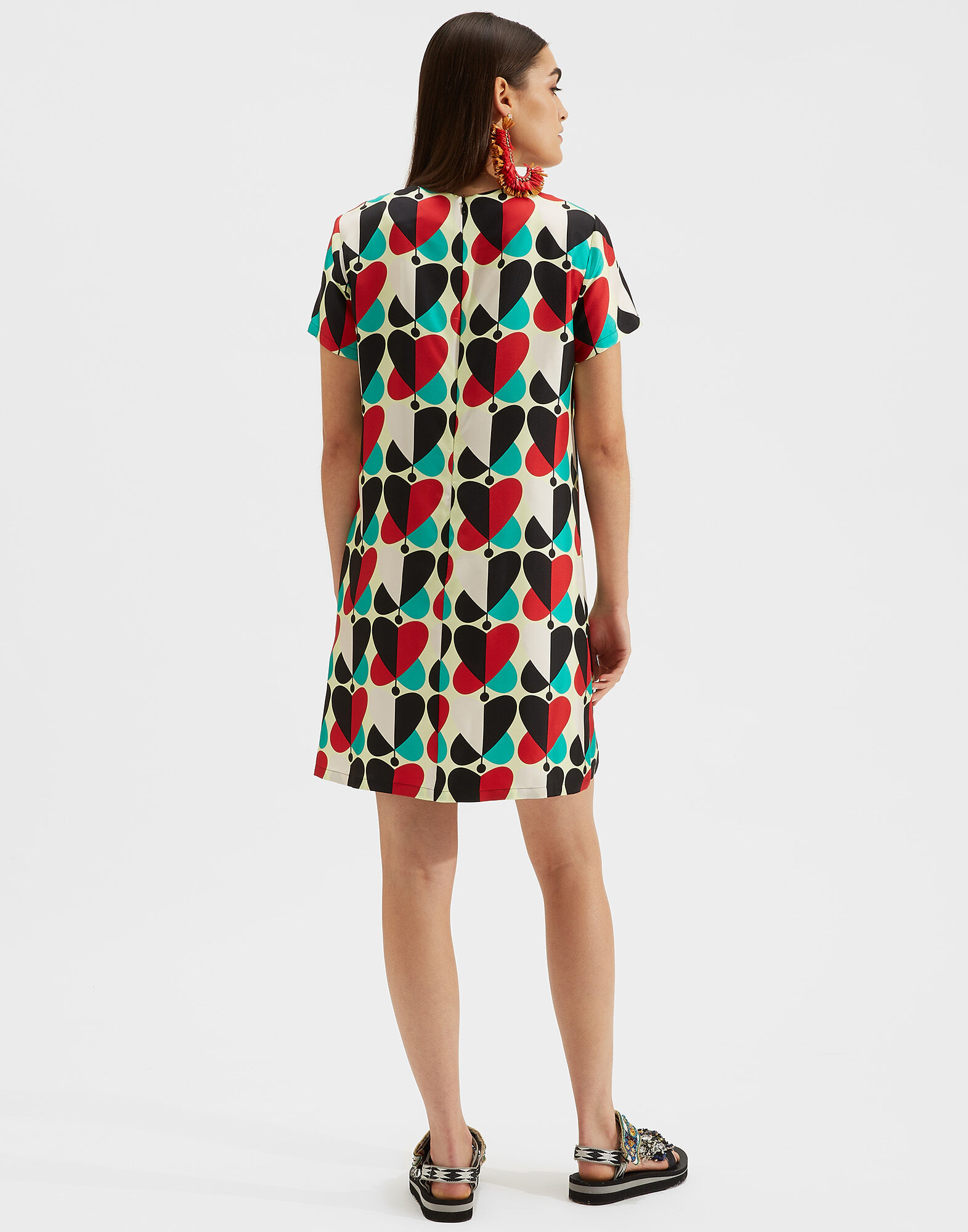 LaDoubleJ Mini Swing Dress Farfalle Rosso DRE0159SIL001FAR0004