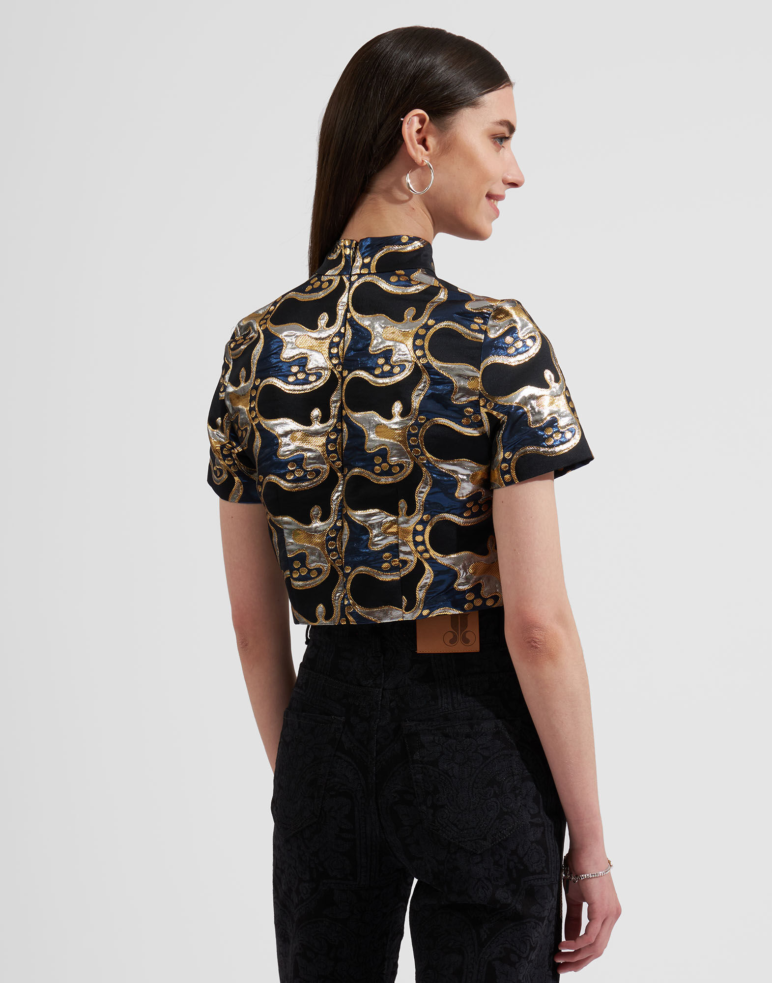 La DoubleJ Juliet Crop Top Spritz Blu TOP0084JAC040SPR0002