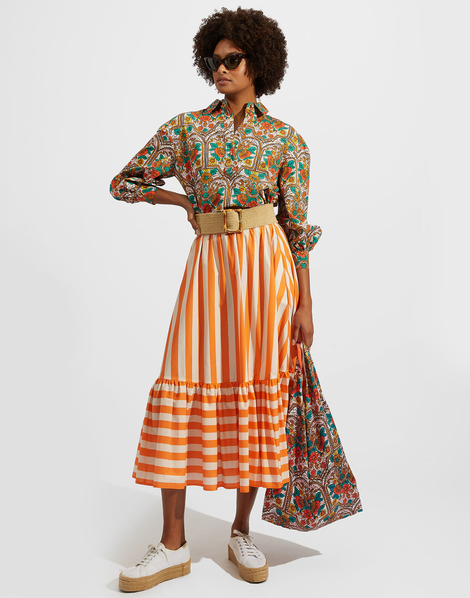 La DoubleJ Poet Shirt Corte White SHI0055COT039CRT02OR04