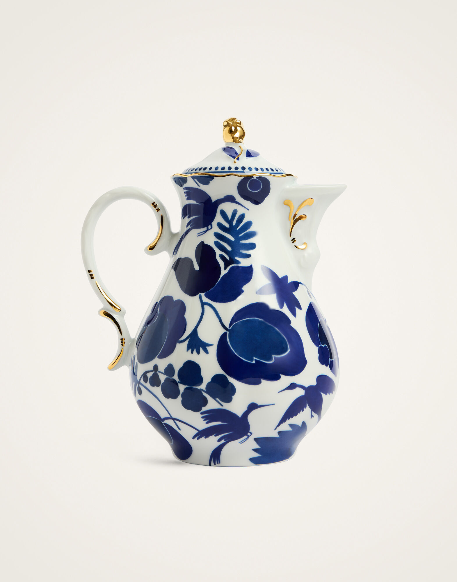 La DoubleJ Mama Teapot Wildbird Blue POT0001CER001BIR01BU03