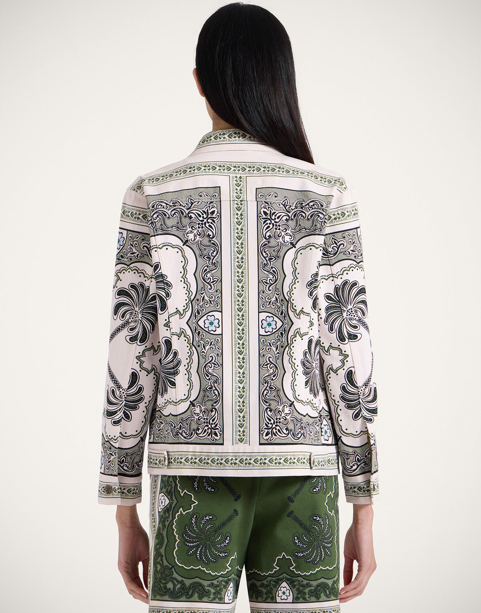 La DoubleJ JJ Jean Jacket Mirage Plac&eacute;e Green JAC0070COT046AGE01GR02