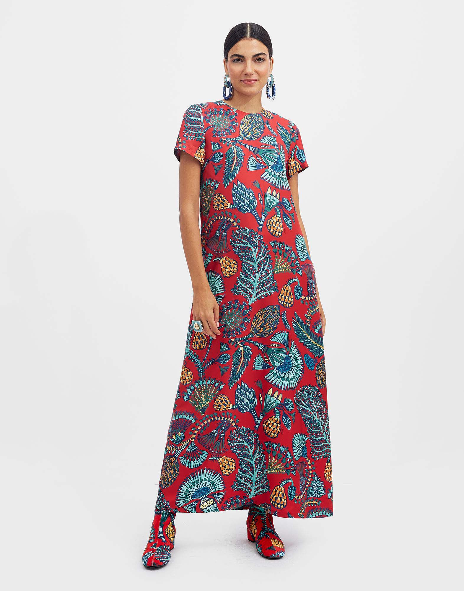 La DoubleJ Swing Dress Sicomore Red DRE0001SIL001SIC01RE01