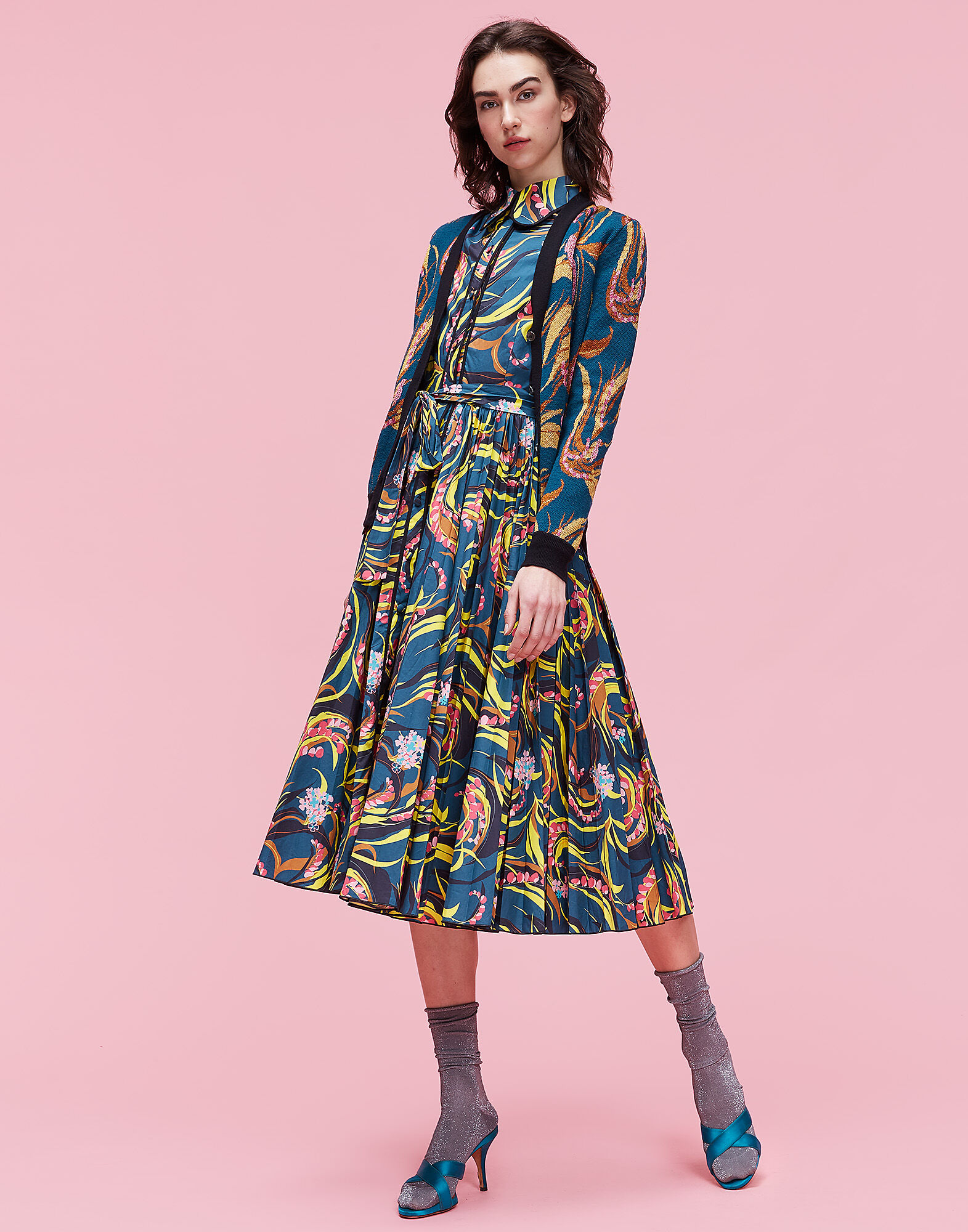 LaDoubleJ Cardigan Windy Flowers Blu PUL0016KNI011WIN0002