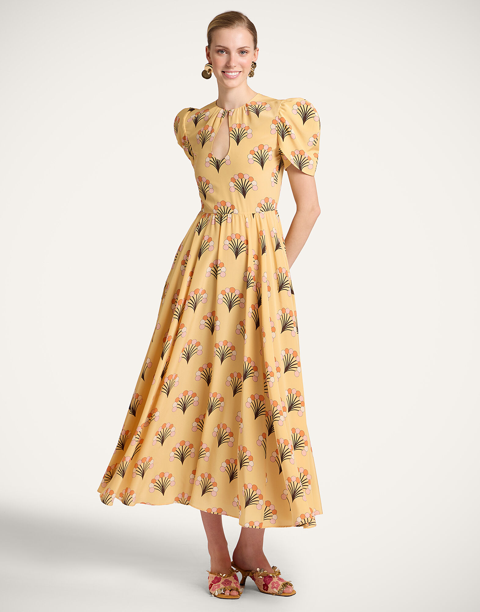 La DoubleJ Petal Dress Florette Yellow DRE1032CRE001FLO05YE02