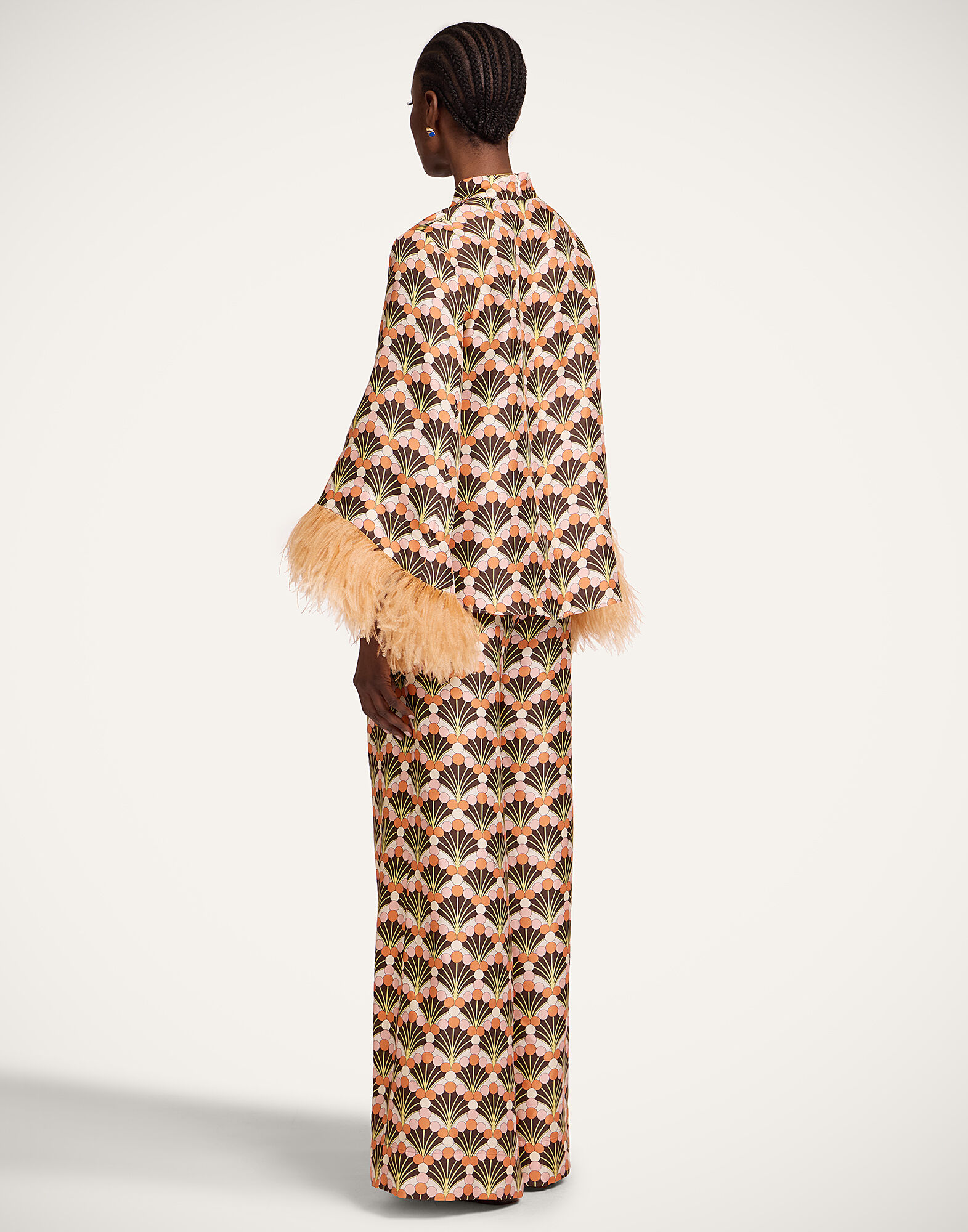 La DoubleJ Palazzo Pants Florette Fan Brown TRO0003SIL001FLF02BR02