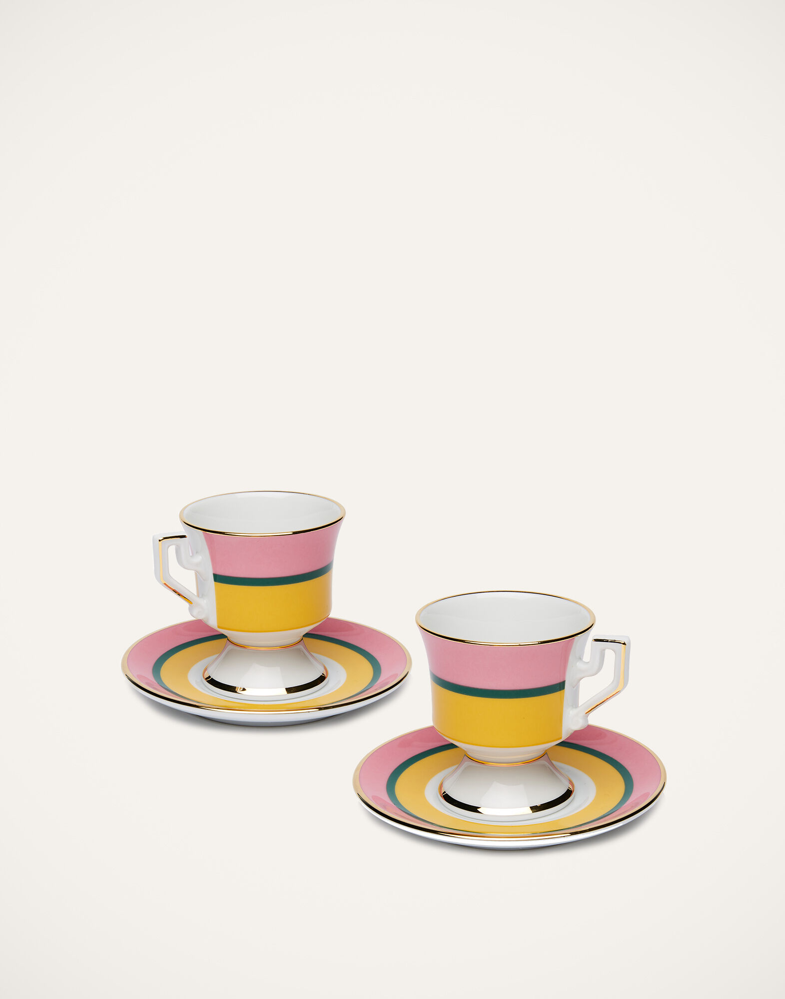 La DoubleJ Espresso Cup & Saucer Set of 2 Rainbow Giallo DIS0007CER001RAI0001