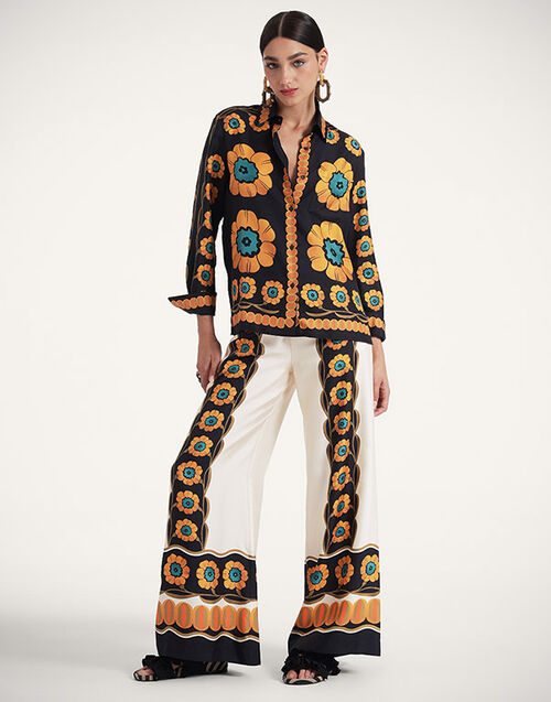 La DoubleJ Palazzo Pants Daisychain Placée Orange TRO0026SIL006ROP04OR02