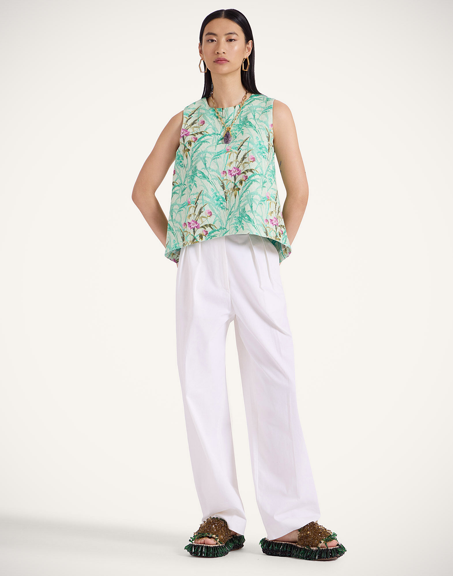 La DoubleJ La Scala Top Heath Mint TOP0016COT005HEA01GR11