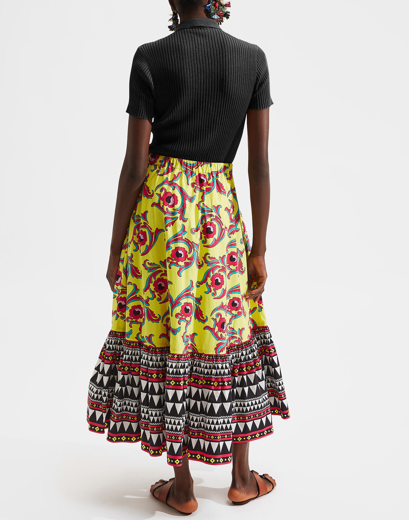 LaDoubleJ Sunset Skirt Cartwheel Giallo SKI0056COT015CRW0004