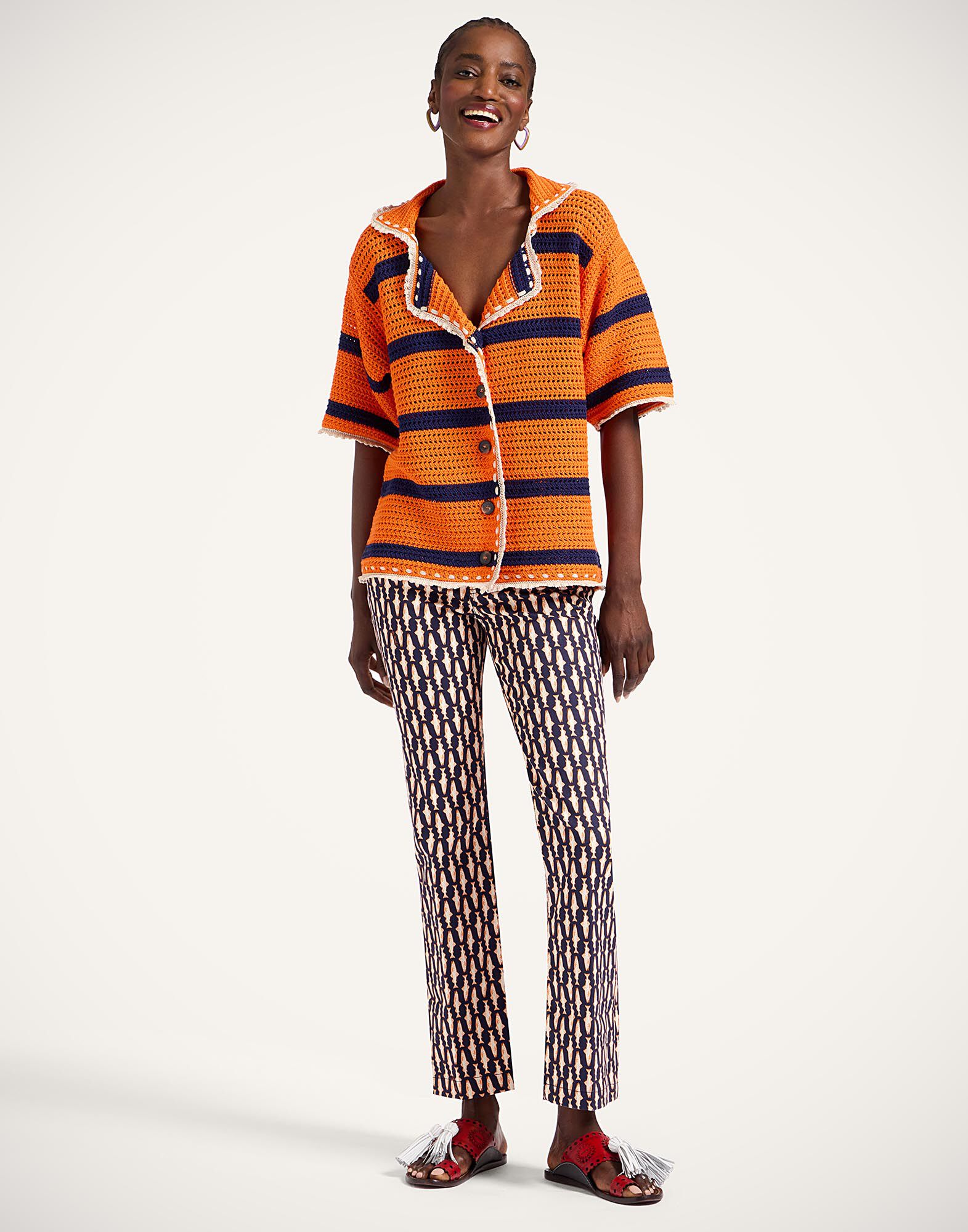 La DoubleJ The Cropped Flare Jean Pesciolini Blue TRO0158COT063PES04BU03