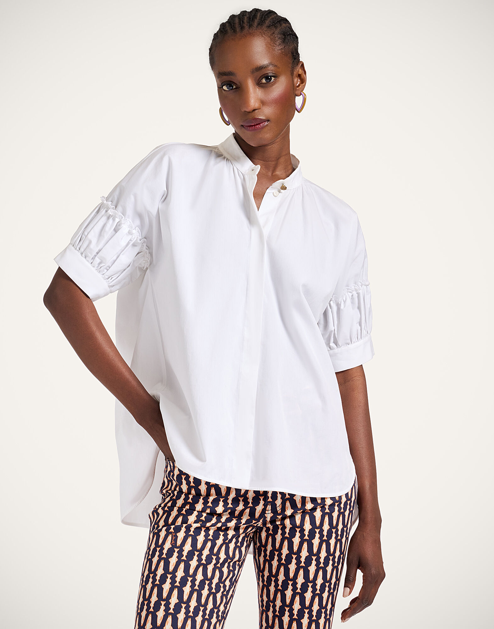 La DoubleJ Grace Shirt Solid White SHI0123COT064SOLIDWH01
