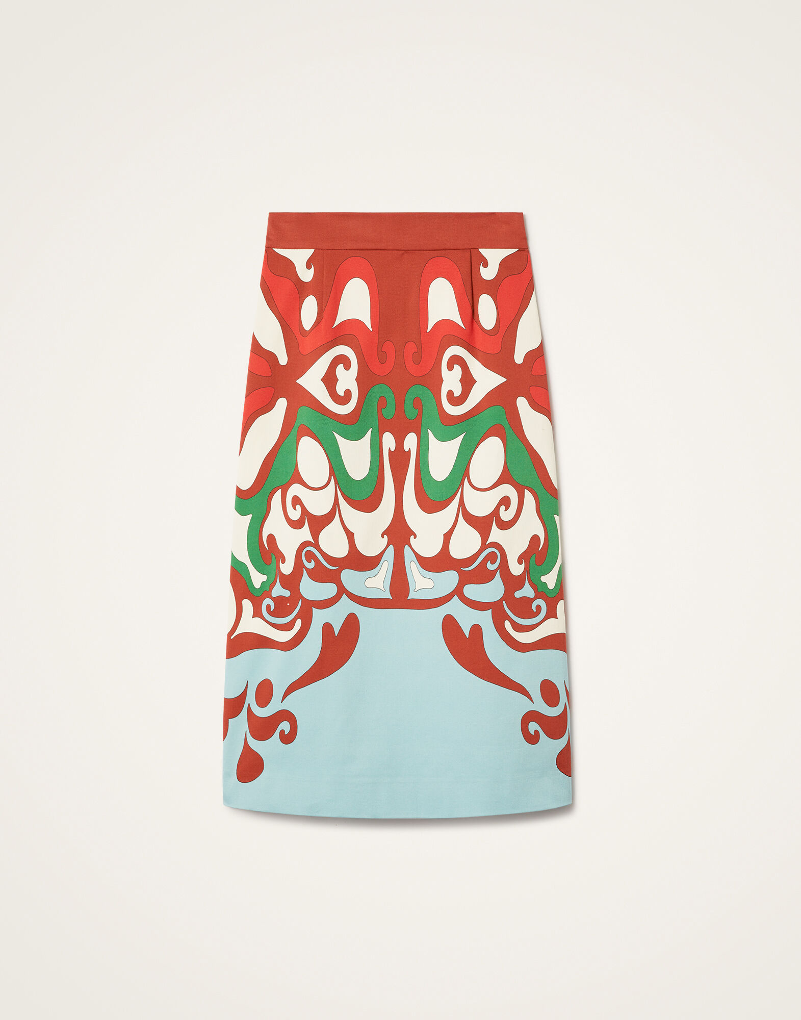 La DoubleJ Baia Skirt Phoenix Plac&eacute;e Light Blue SKI0081COT037PHO01BU01