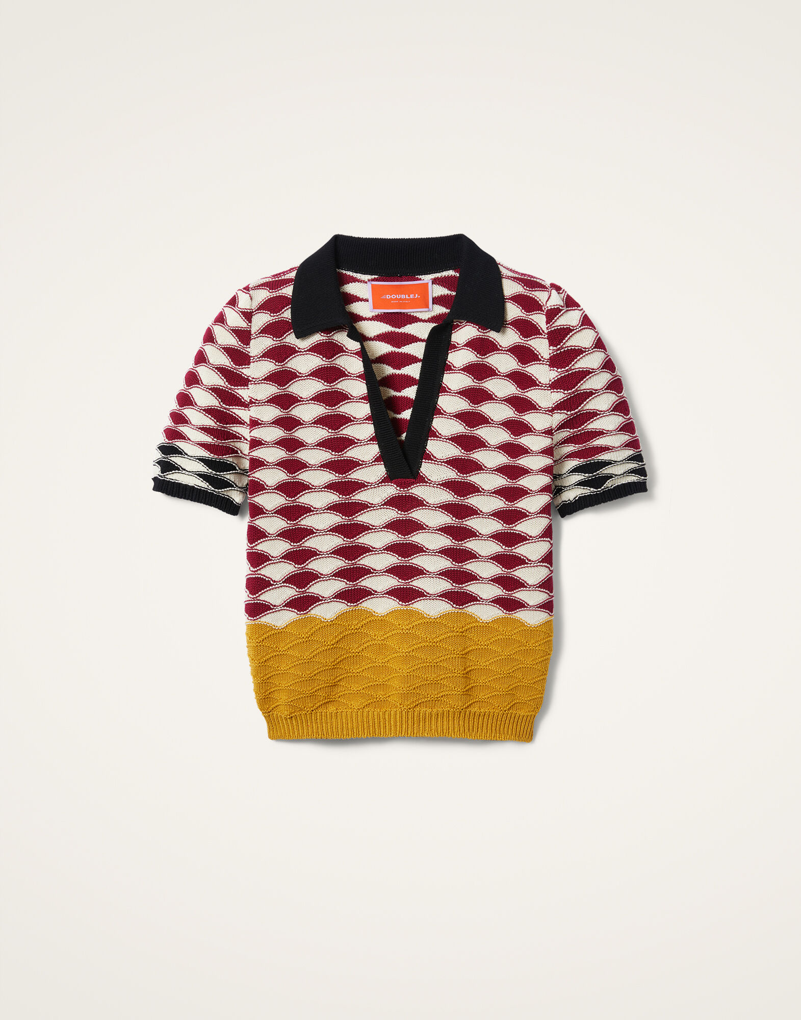 La DoubleJ Sunset Polo Multicolor Red & Yellow PUL0254KNI152VA349RE01