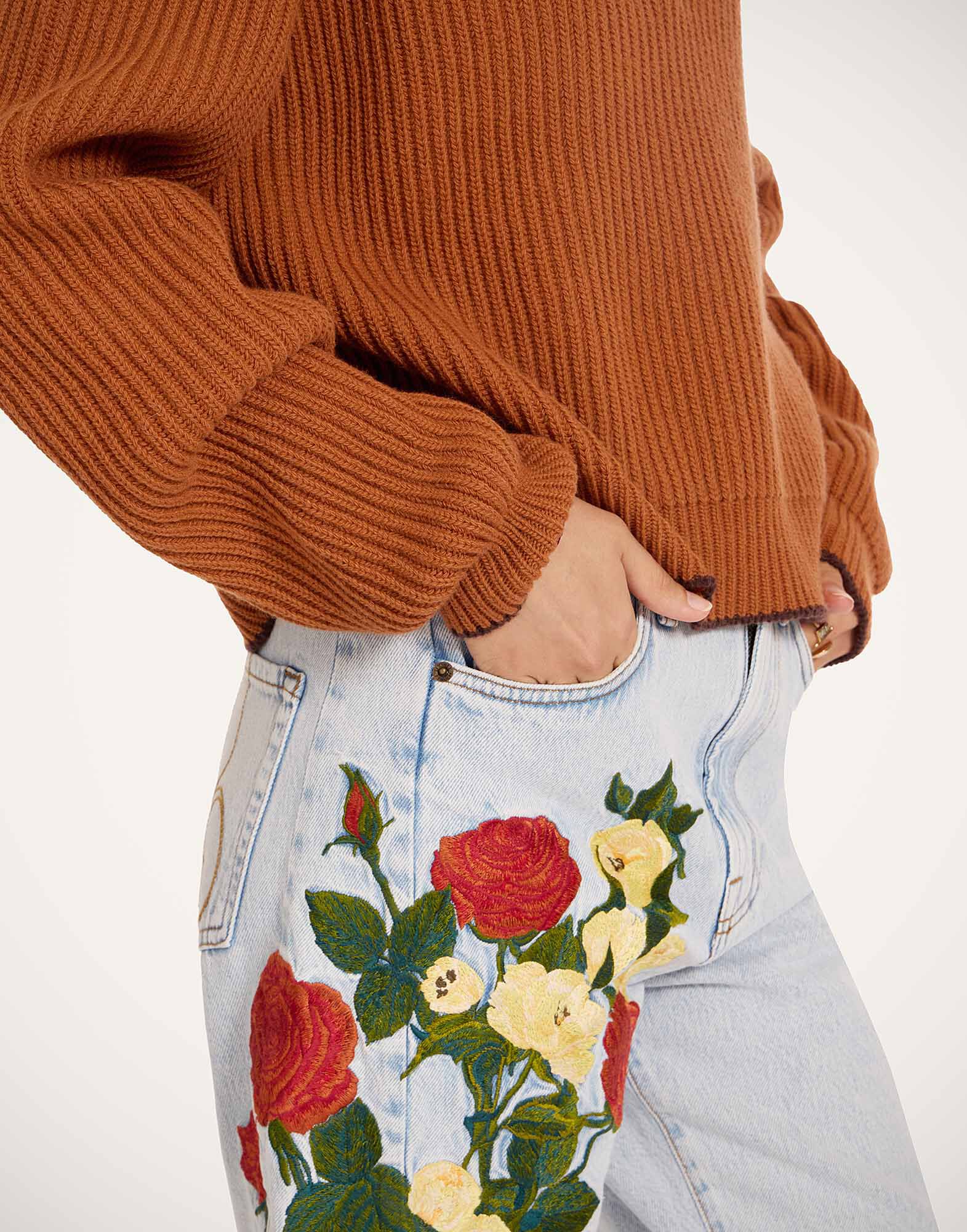 La DoubleJ The Barrel Jean Bloomy Multicolor Red & Yellow TRO0178DEN013VA384BU03