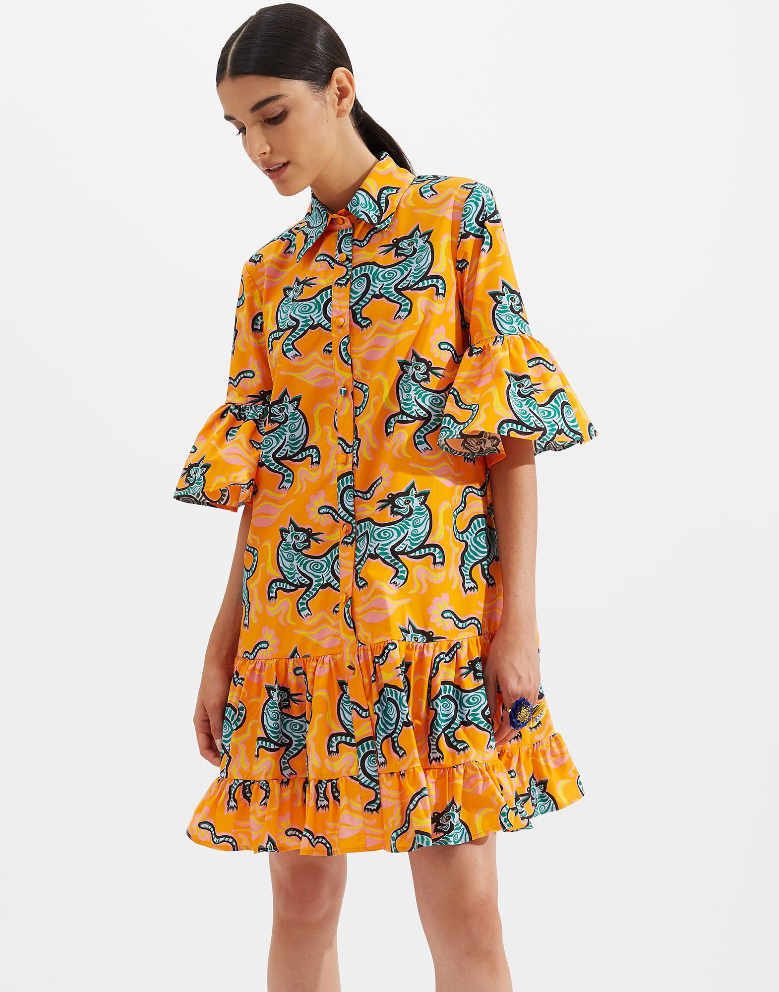 La DoubleJ Choux Dress Crazy Tigers DRE0193COT001TIG0001