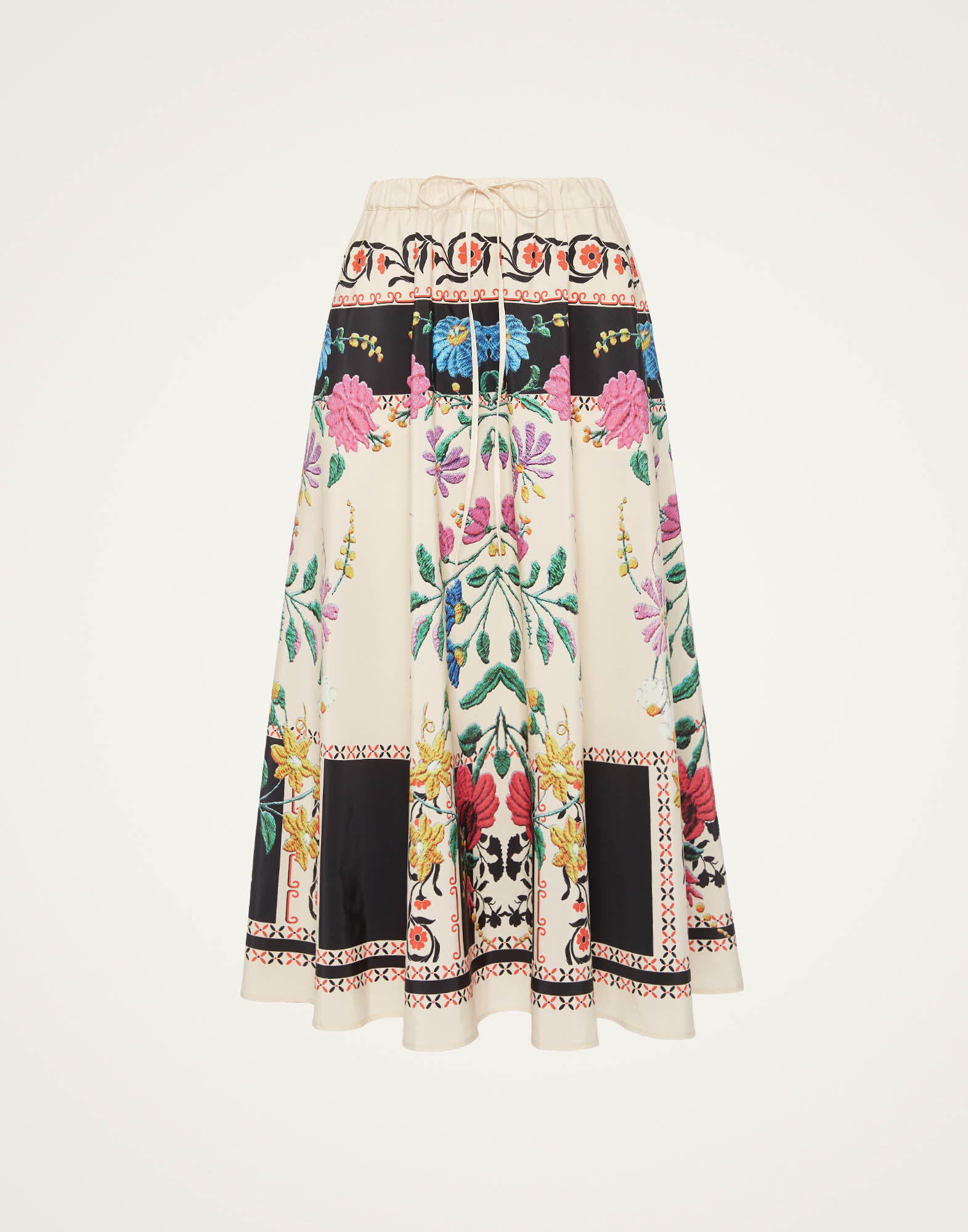 La DoubleJ Drawstring Skirt Plaza Plac&eacute;e Ivory SKI0106FAI002PLA04WH04